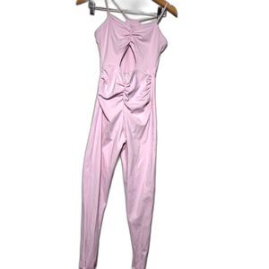 Port De Bras Athena Unitard Plie Sz XS Pink Activewear Yoga Gym Shaping Jumpsuit